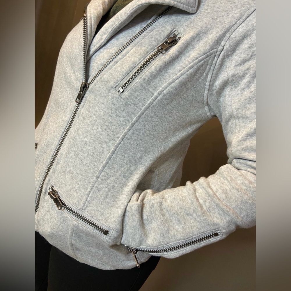 NEW Chaser Moto Cotton Jacket Gray Zip-Up